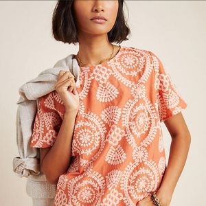 Anthropologie XL embroidered top by Eri + Ali